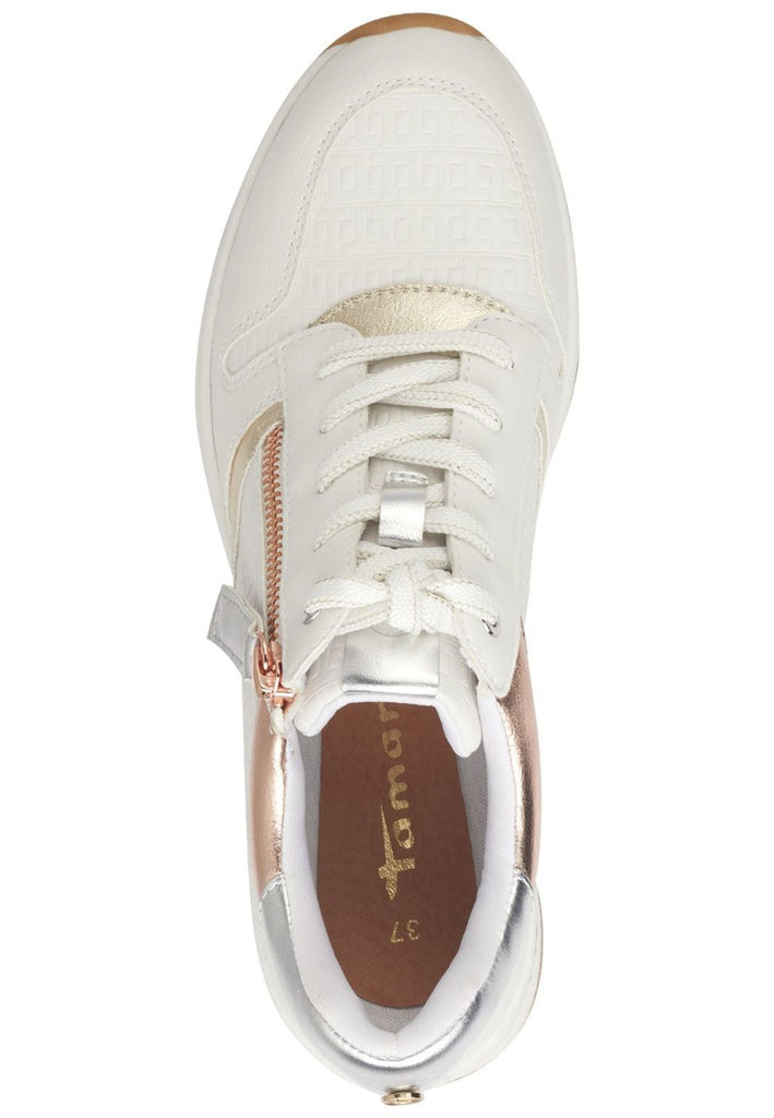 Tamaris Sneaker Lederimitat Weiß/Gold