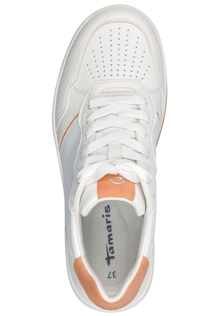 Tamaris Sneaker Lederimitat Weiß/Orange