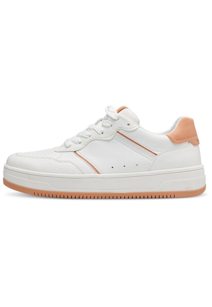 Tamaris Sneaker Lederimitat Weiß/Orange
