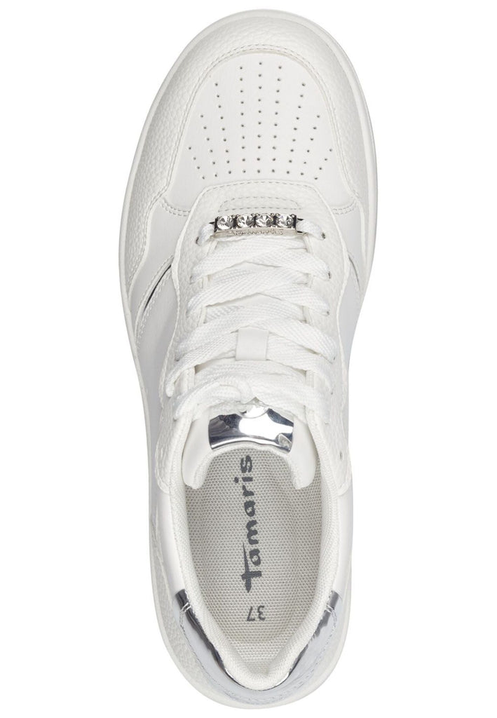 Tamaris Sneaker Lederimitat Weiß/Silber
