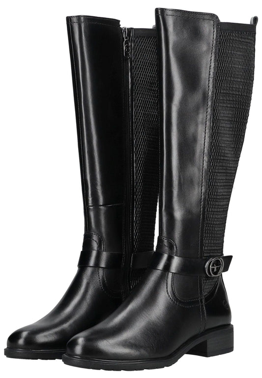 Tamaris Stiefel Leder/Synthetik Schwarz