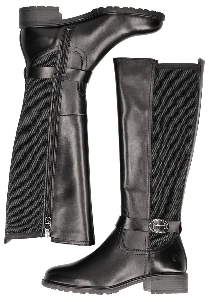 Tamaris Stiefel Leder/Synthetik Schwarz