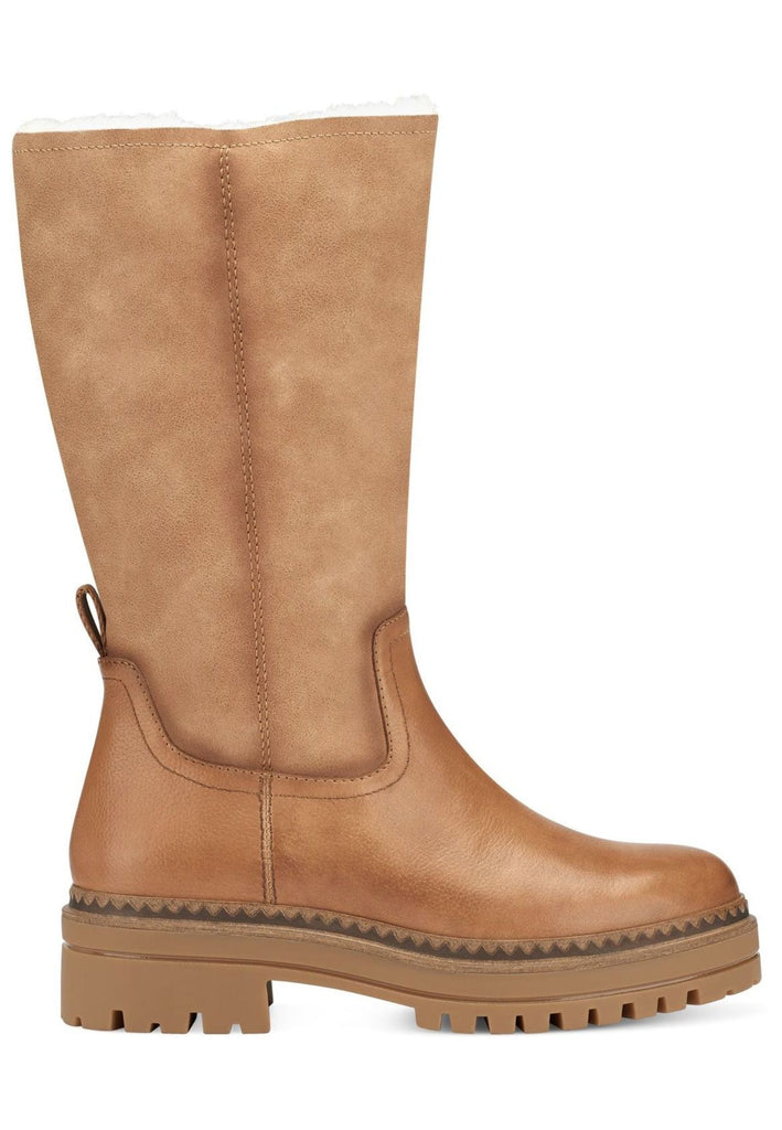 Tamaris Stiefel Leder/Textil Camel Warmfutter