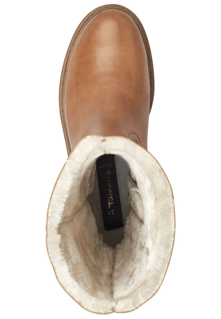 Tamaris Stiefel Leder/Textil Camel Warmfutter
