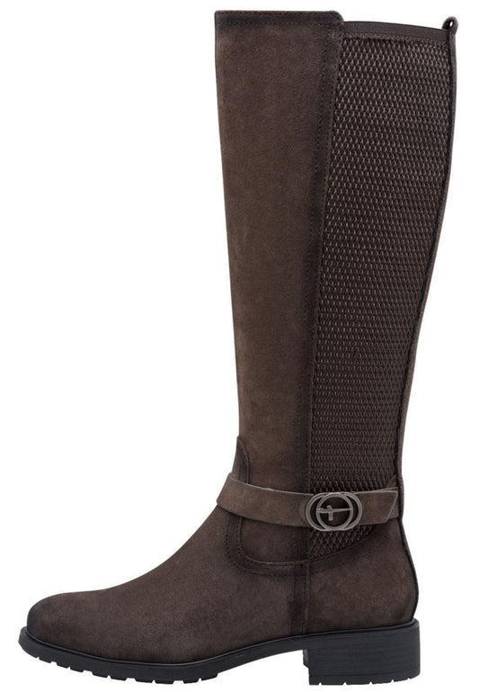 Tamaris Stiefel Leder/Textil Dunkelbraun
