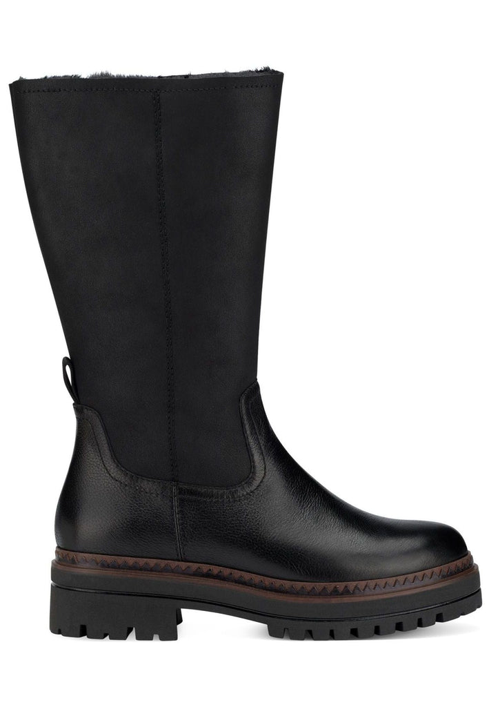 Tamaris Stiefel Leder/Textil Schwarz Warmfutter