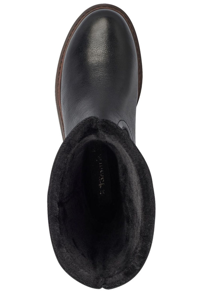 Tamaris Stiefel Leder/Textil Schwarz Warmfutter