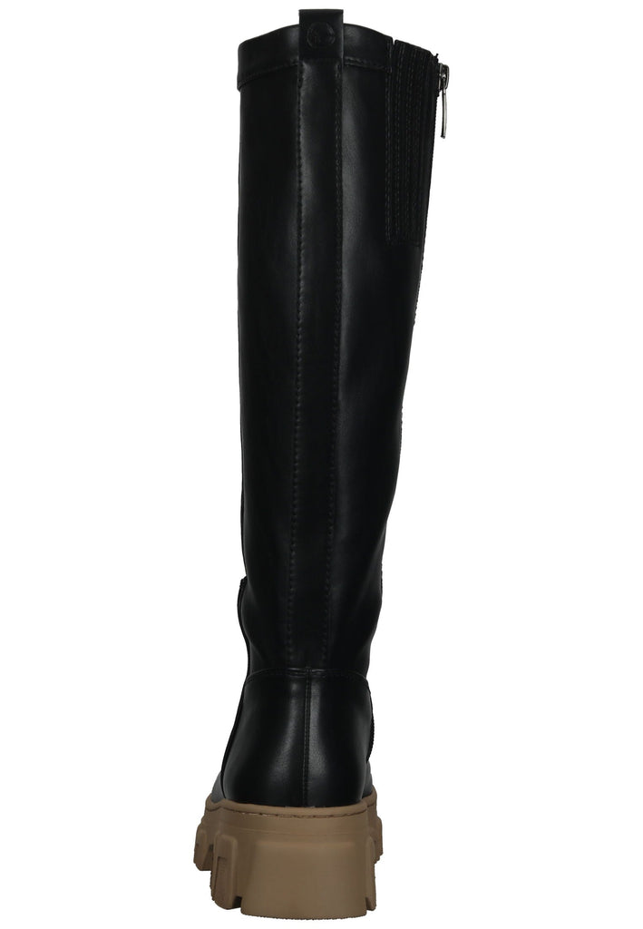 Tamaris Stiefel Lederimitat Schwarz/Braun