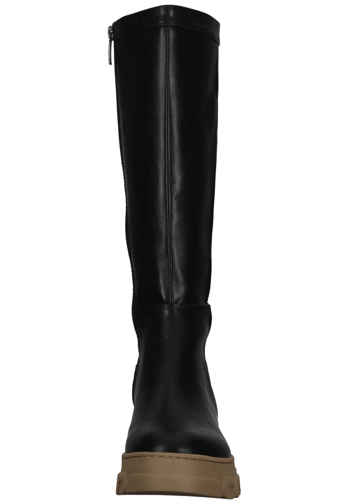 Tamaris Stiefel Lederimitat Schwarz/Braun