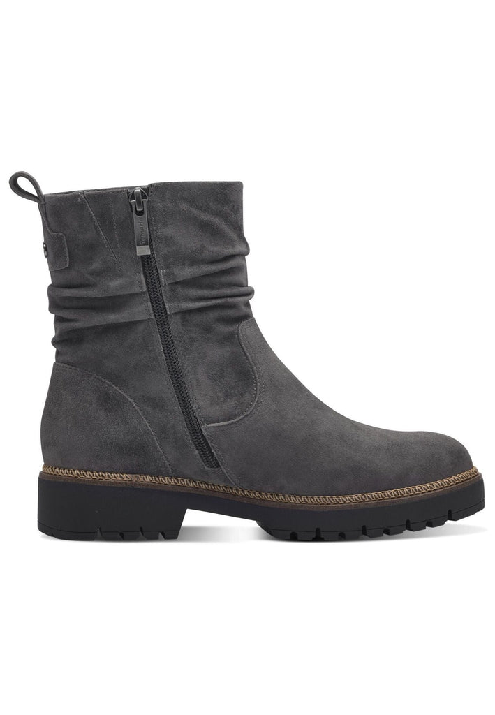 Tamaris Stiefelette Leder Dunkelgrau Warmfutter