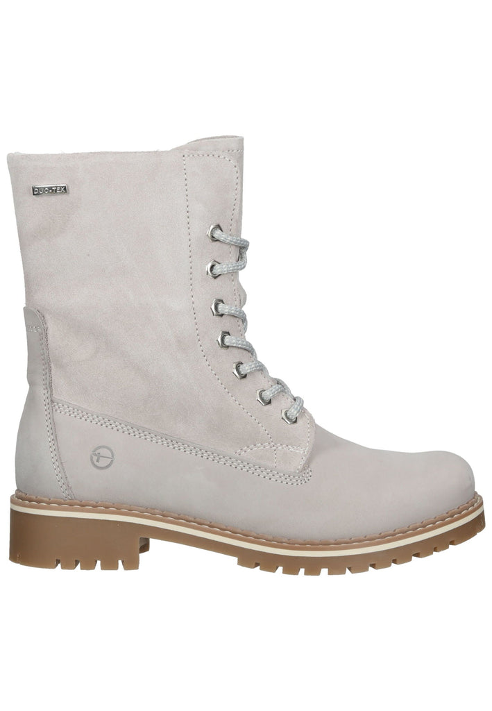 Tamaris Stiefelette Leder Hellgrau Warmfutter