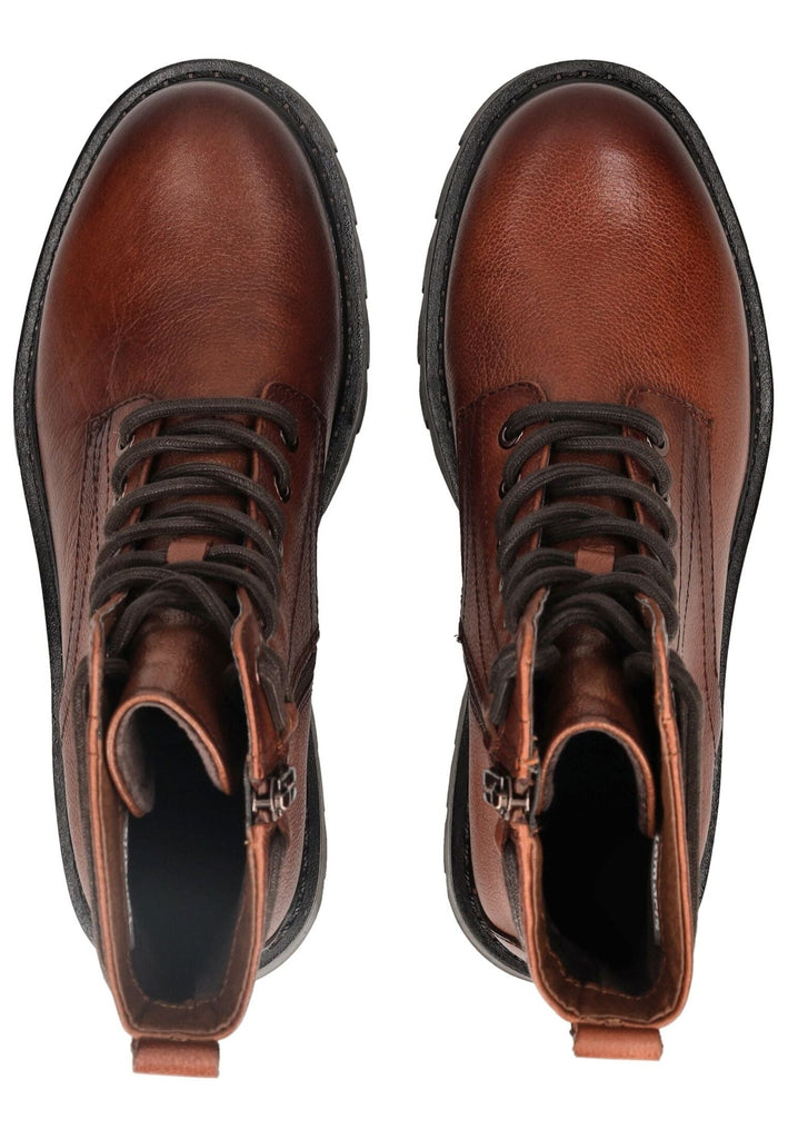 Tamaris Stiefelette Leder/Synthetik Cognac Warmfutter