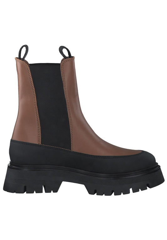 Tamaris Stiefelette Leder/Textil Braun/Schwarz