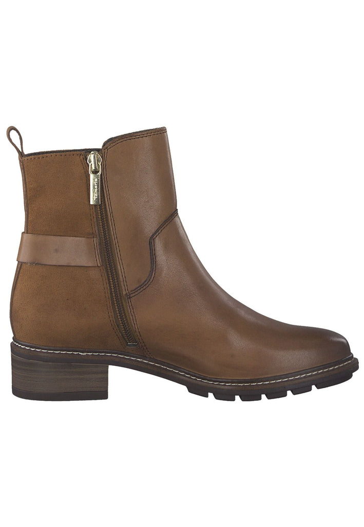 Tamaris Stiefelette Leder/Textil Cognac