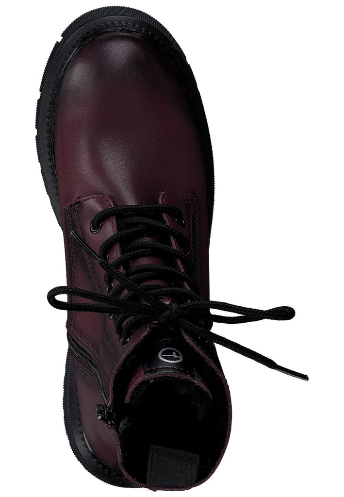 Tamaris Stiefelette Leder/Textil Dunkelrot Warmfutter