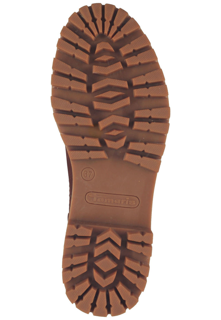 Tamaris Stiefelette Leder/Textil Maroon