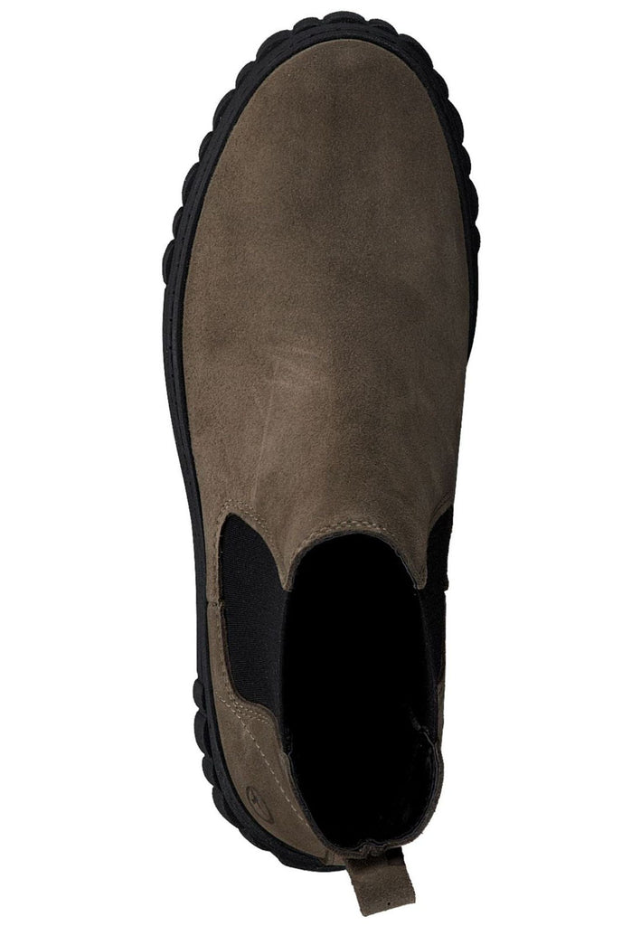 Tamaris Stiefelette Leder/Textil Olive/Schwarz