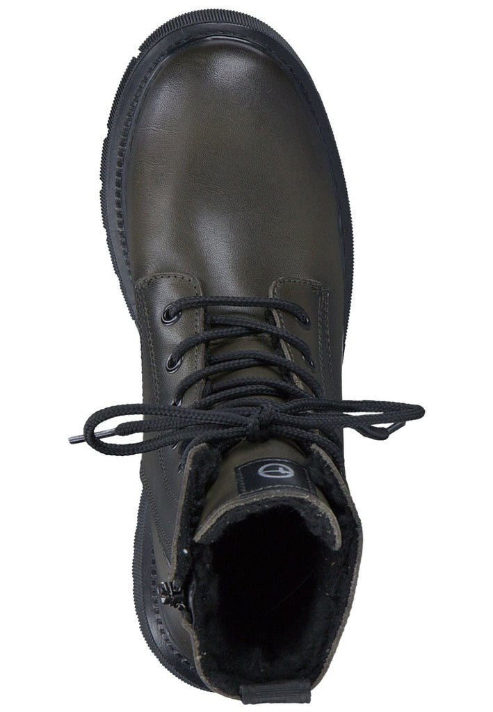 Tamaris Stiefelette Leder/Textil Olive Warmfutter