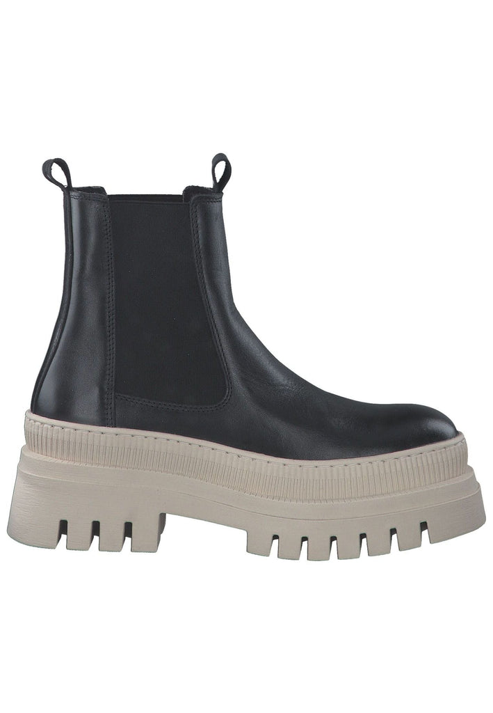 Tamaris Stiefelette Leder/Textil Schwarz/Beige