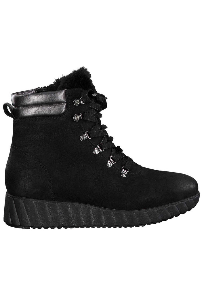 Tamaris Stiefelette Leder/Textil Schwarz Warmfutter