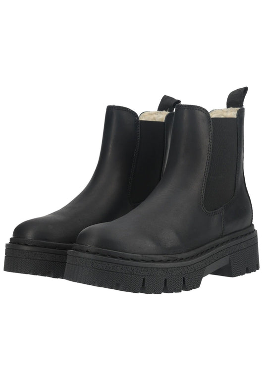 Tamaris Stiefelette Leder/Textil Schwarz Warmfutter