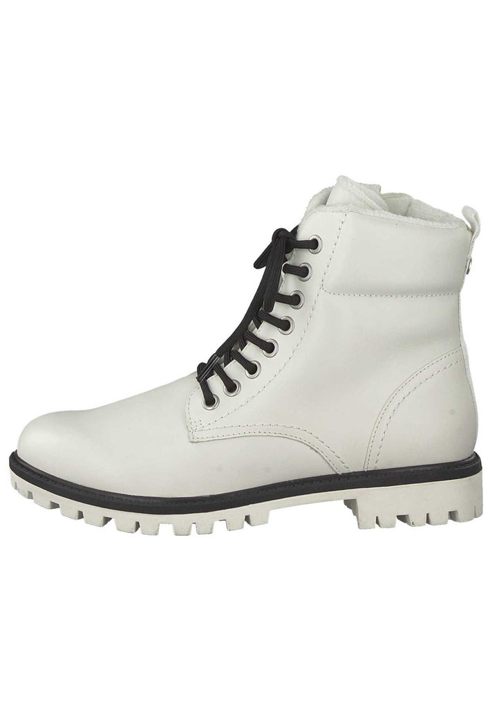 Tamaris Stiefelette Leder Weiß/Schwarz