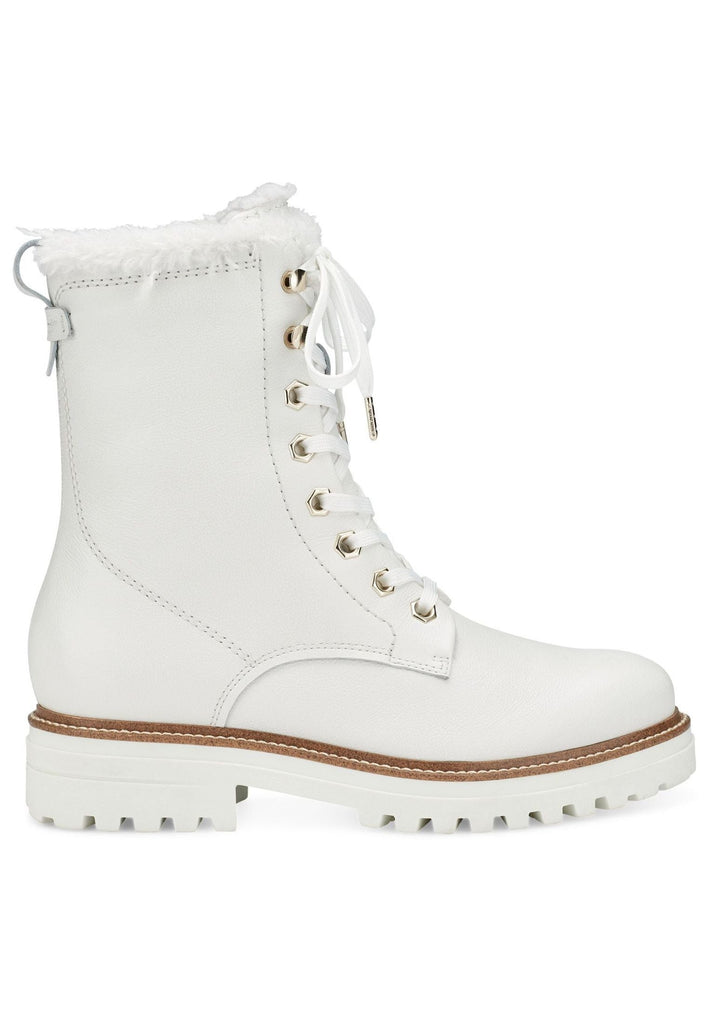Tamaris Stiefelette Leder Weiß Warmfutter