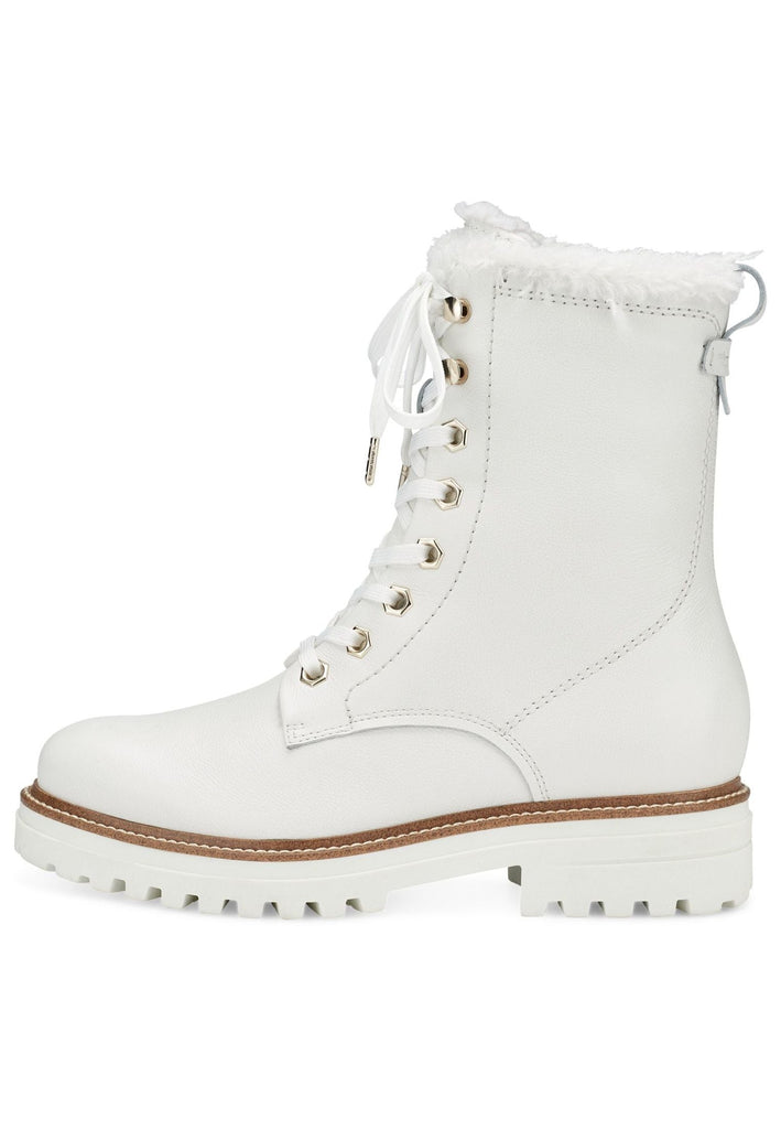 Tamaris Stiefelette Leder Weiß Warmfutter