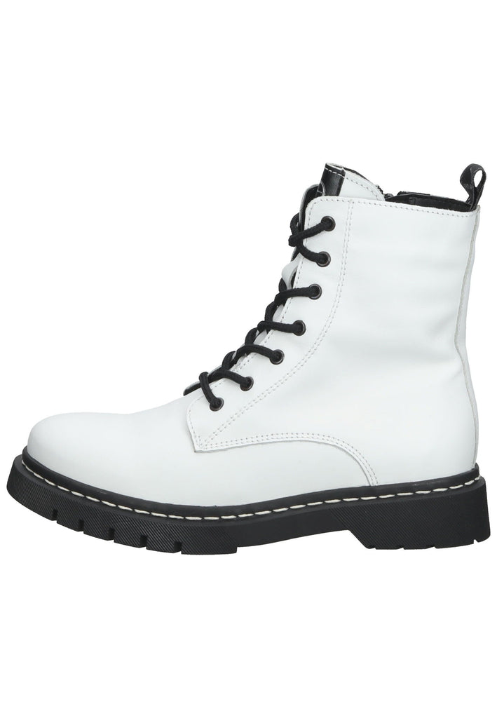 Tamaris Stiefelette Leder Weiß Warmfutter
