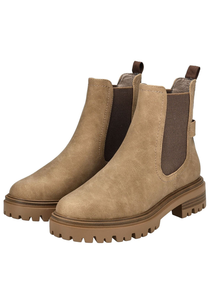 Tamaris Stiefelette Lederimitat Camel Warmfutter