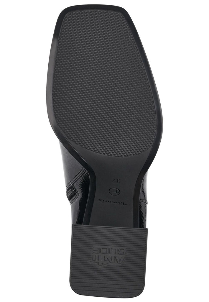 Tamaris Stiefelette Lederimitat Schwarz Lack