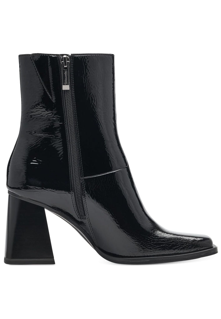 Tamaris Stiefelette Lederimitat Schwarz Lack