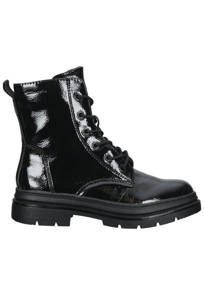 Tamaris Stiefelette Lederimitat Schwarz Lack