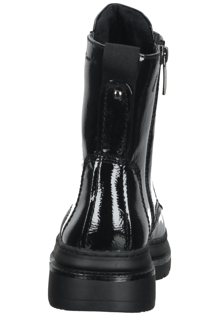 Tamaris Stiefelette Lederimitat Schwarz Lack