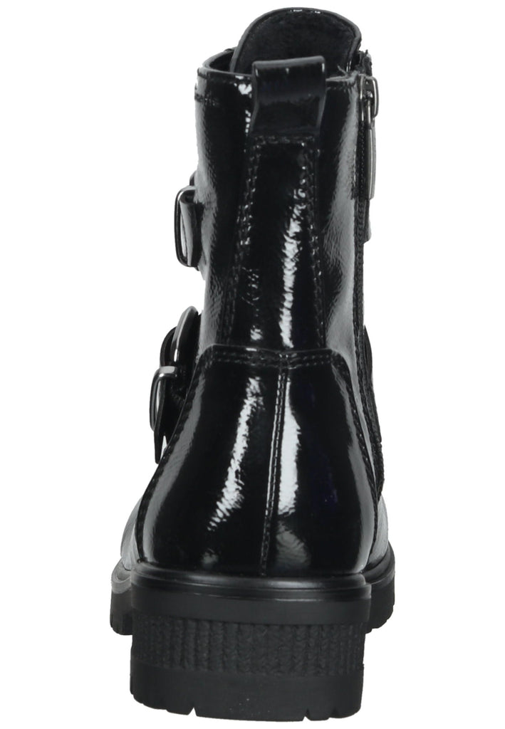 Tamaris Stiefelette Lederimitat Schwarz Lack