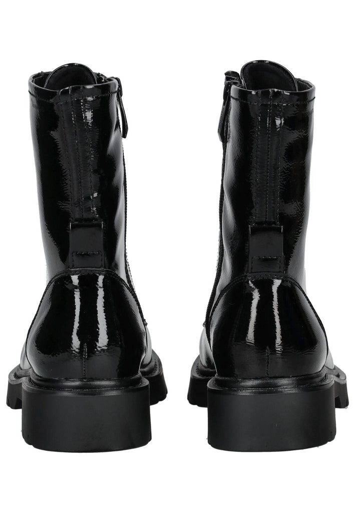 Tamaris Stiefelette Lederimitat Schwarz Lack Warmfutter