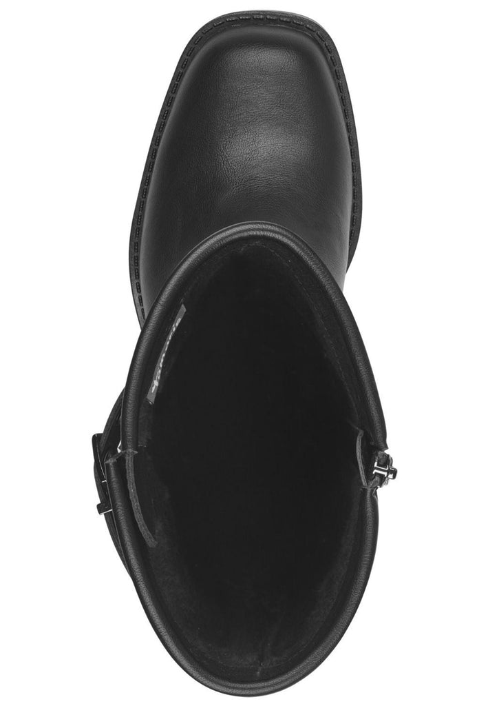 Tamaris Stiefelette Lederimitat Schwarz Warmfutter