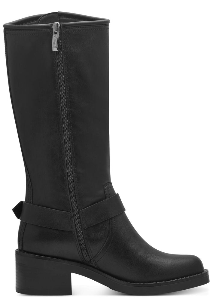 Tamaris Stiefelette Lederimitat Schwarz Warmfutter