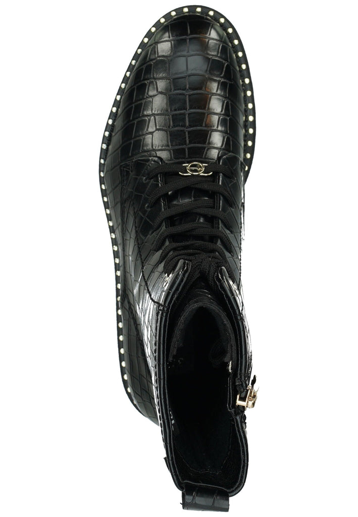 Tamaris Stiefelette Lederimitat Schwarz Warmfutter