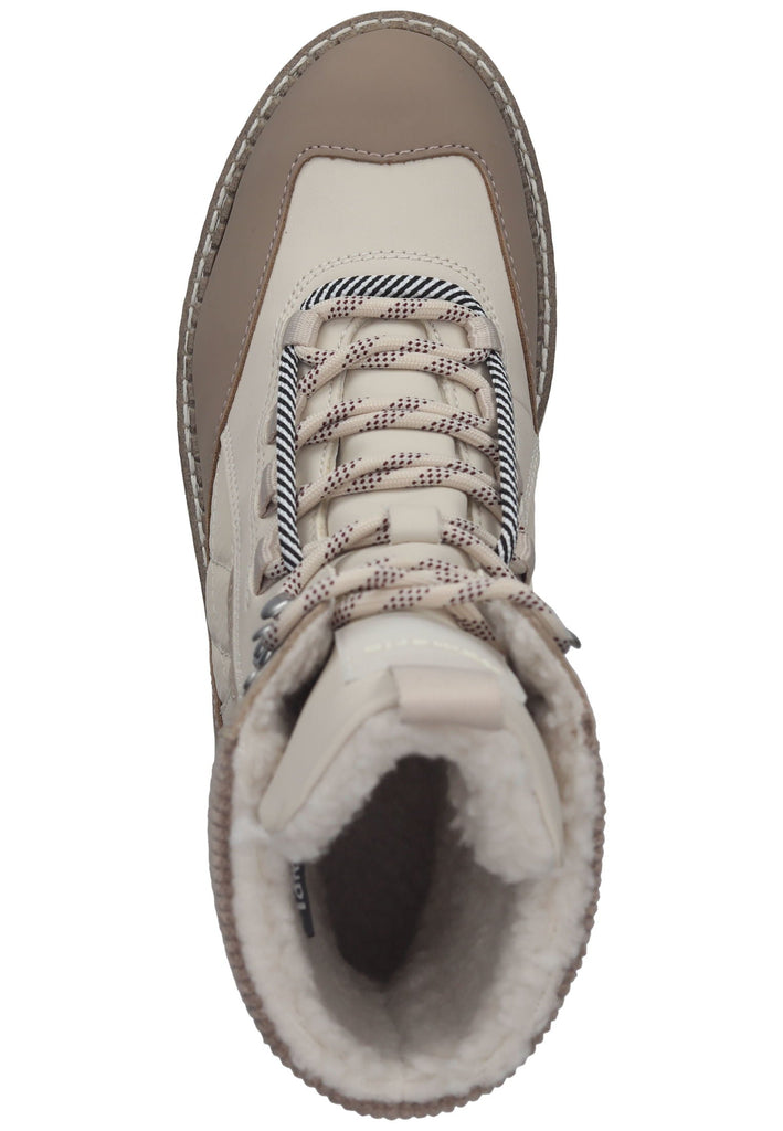 Tamaris Stiefelette Lederimitat/Textil Beige/Braun Warmfutter