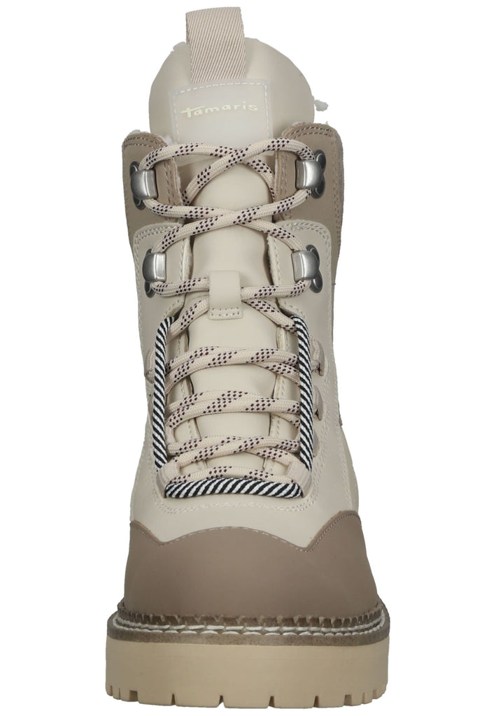 Tamaris Stiefelette Lederimitat/Textil Beige/Braun Warmfutter