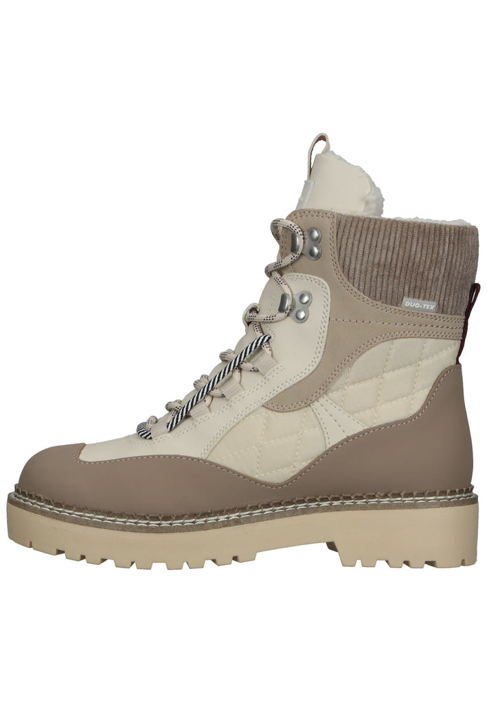 Tamaris Stiefelette Lederimitat/Textil Beige/Braun Warmfutter