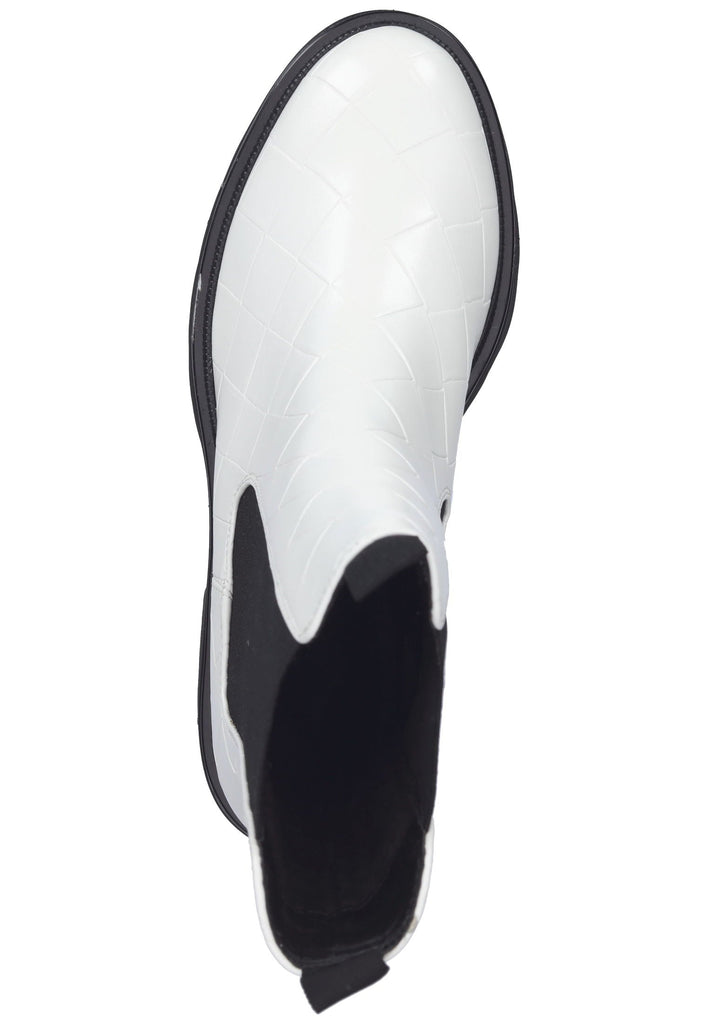 Tamaris Stiefelette Lederimitat/Textil Weiß