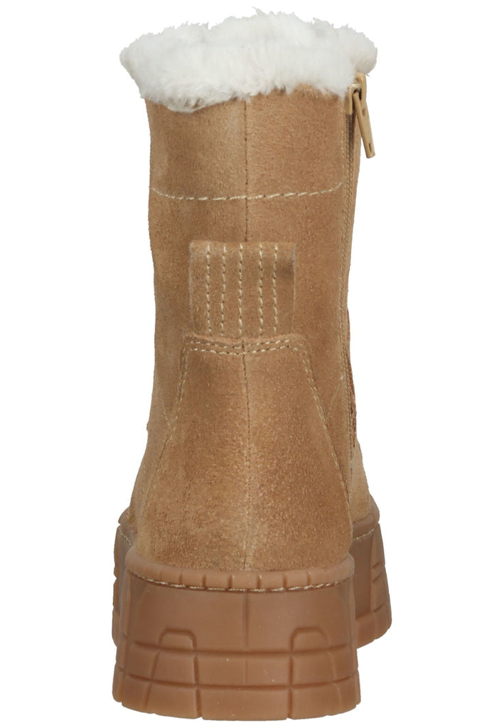 Tamaris Stiefelette Veloursleder Camel Warmfutter