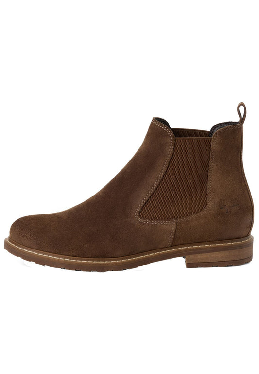 Tamaris Stiefelette Veloursleder Hellbraun