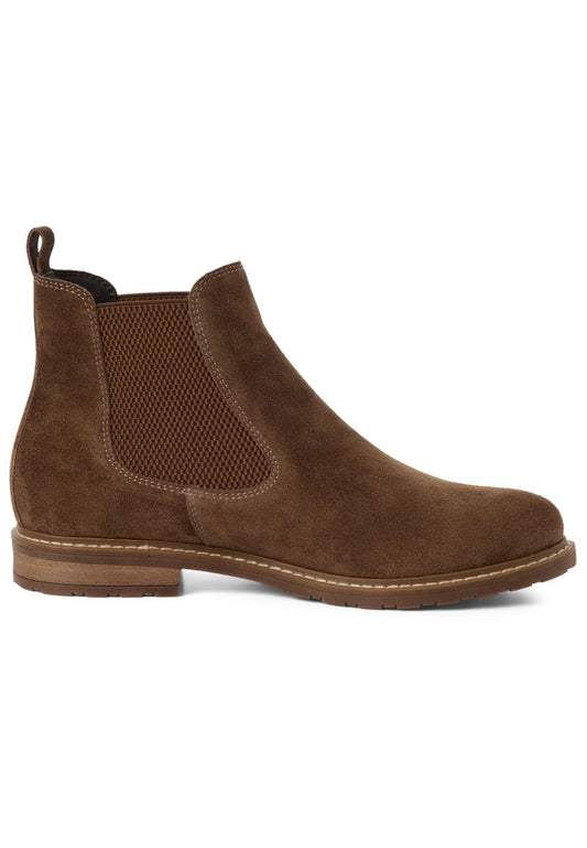 Tamaris Stiefelette Veloursleder Hellbraun