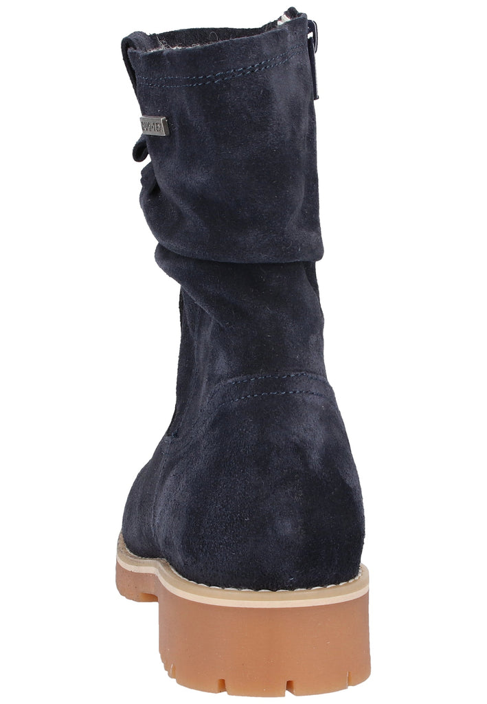 Tamaris Stiefelette Veloursleder Navy Warmfutter