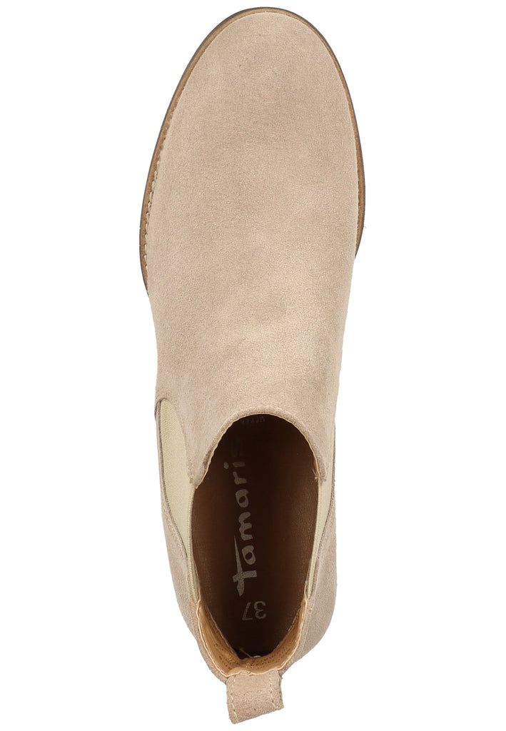 Tamaris Stiefelette Veloursleder Taupe