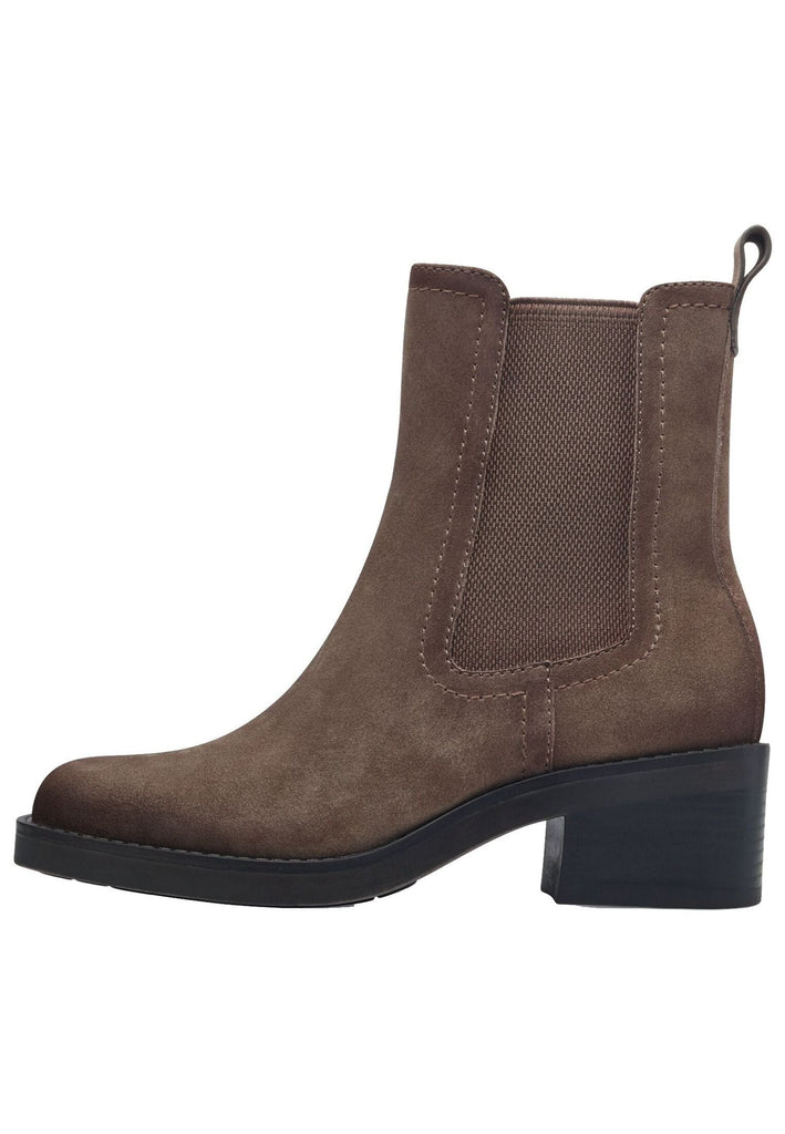 Stiefeletten Tamaris Stiefelette Leder/Textil Taupe Warmfutter
