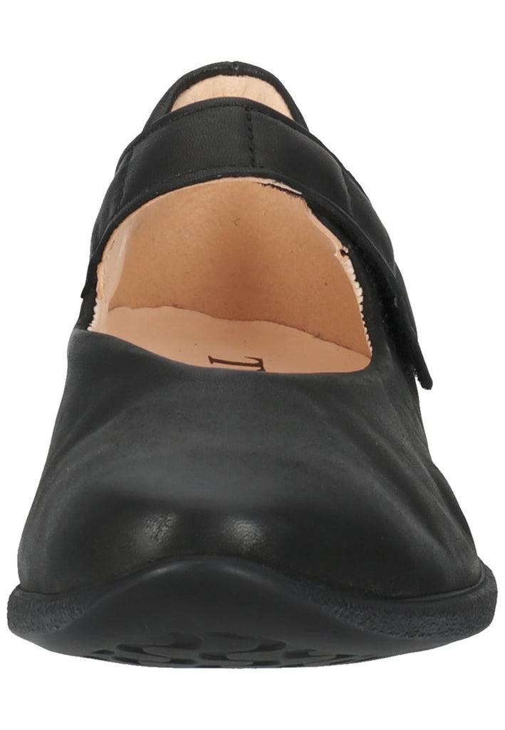 Think! Ballerinas Glattleder Schwarz